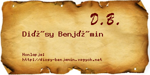 Diósy Benjámin névjegykártya